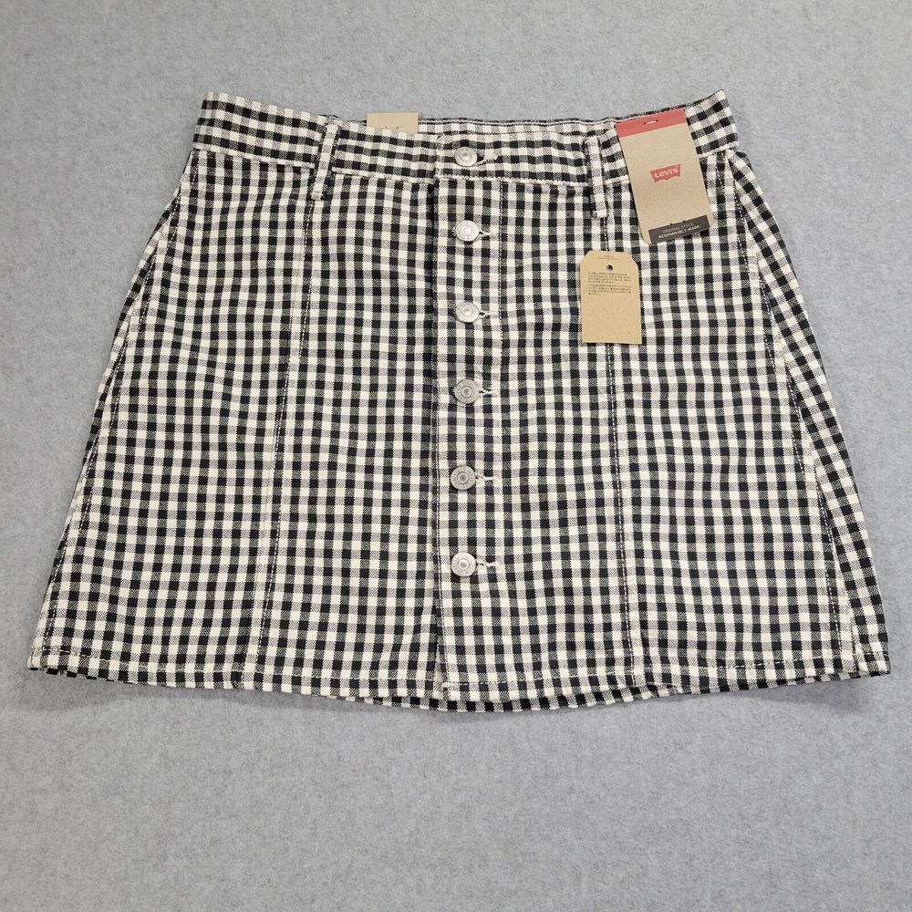 Levi's Black and White Checkered Mini Skirt